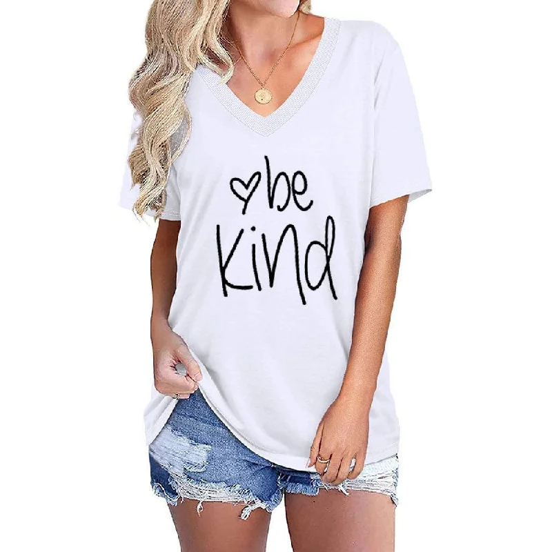 Tasseled T-ShirtsBe Kind - Women's Tee in White