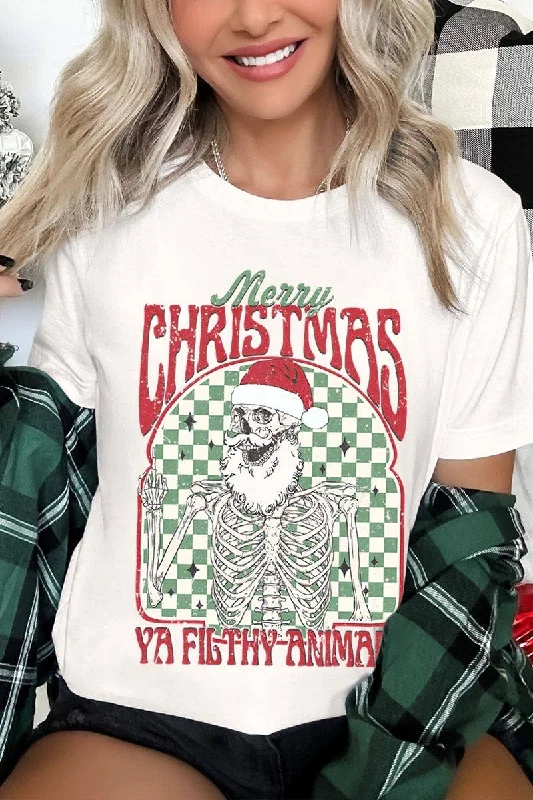 Pocket T-ShirtsMerry Christmas Ya Filthy Animal Graphic Tee