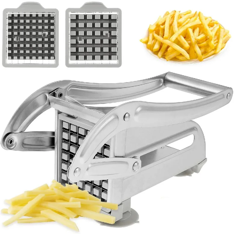 Waterproof T-ShirtsStainless Steel Vegetable and Fruit Cutter - Multifunctional Manual Potato Slicer