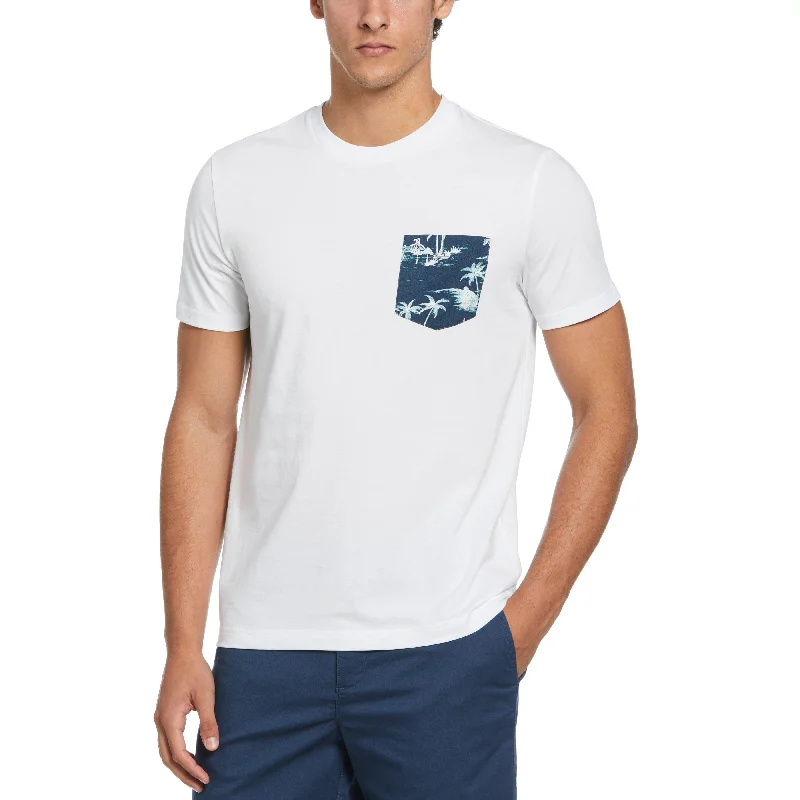 Button-Up T-ShirtsJersey Woven Pocket Island Tee