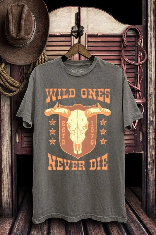 Tie-Dye T-ShirtsWild ones Never Die mineral Tee