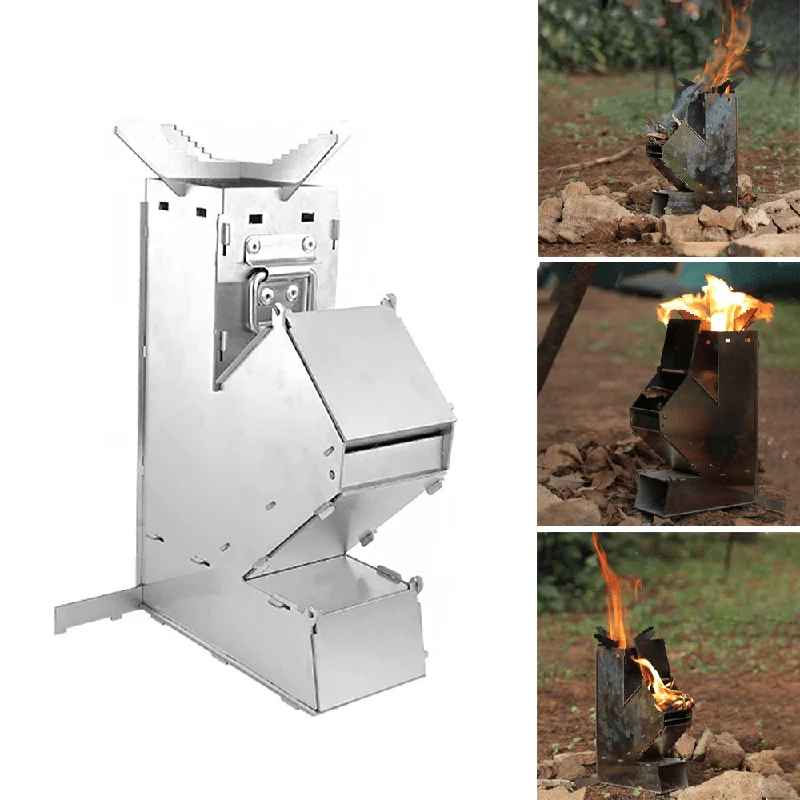 Statement T-ShirtsIpree¬Æ Stainless Steel Wood Stove Lightweight Folding Cooking Rocket Stove Outdoor Camping Picnic