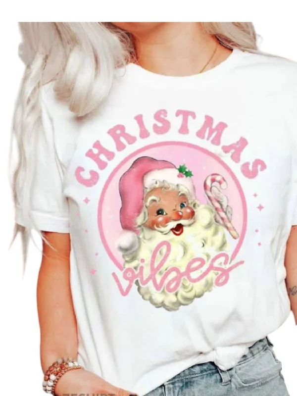 Travel T-ShirtsVintage Santa Tee In White