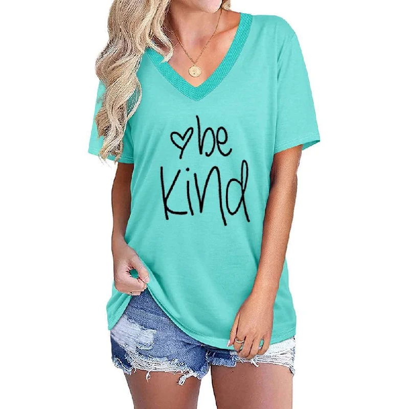 Lace-Up T-ShirtsBe Kind - Women's Tee in Mint