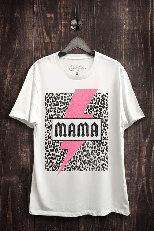 Linen T-ShirtsMama Pink Bolt Tee