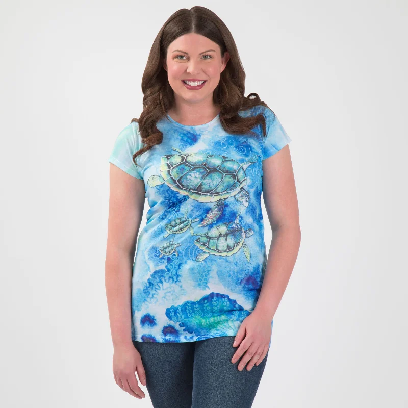 Silk T-ShirtsDiving Turtles Sublimation Tee