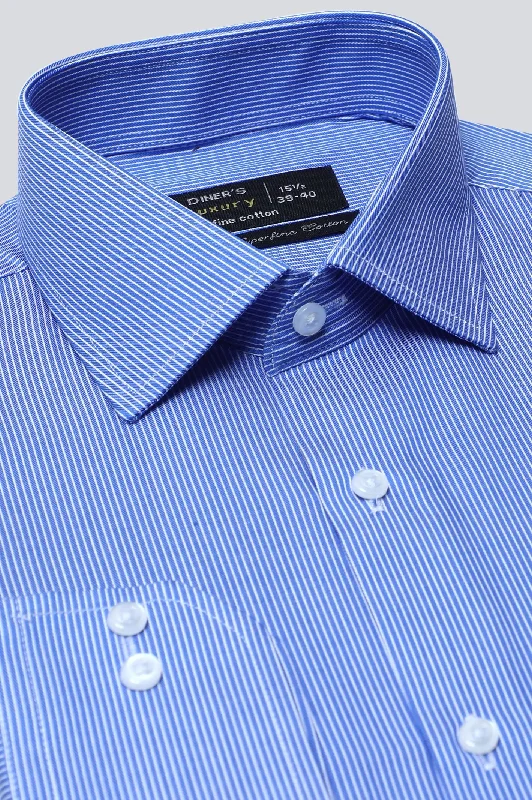 Dark Blue Pin Stripe Formal ShirtCollege Shirts