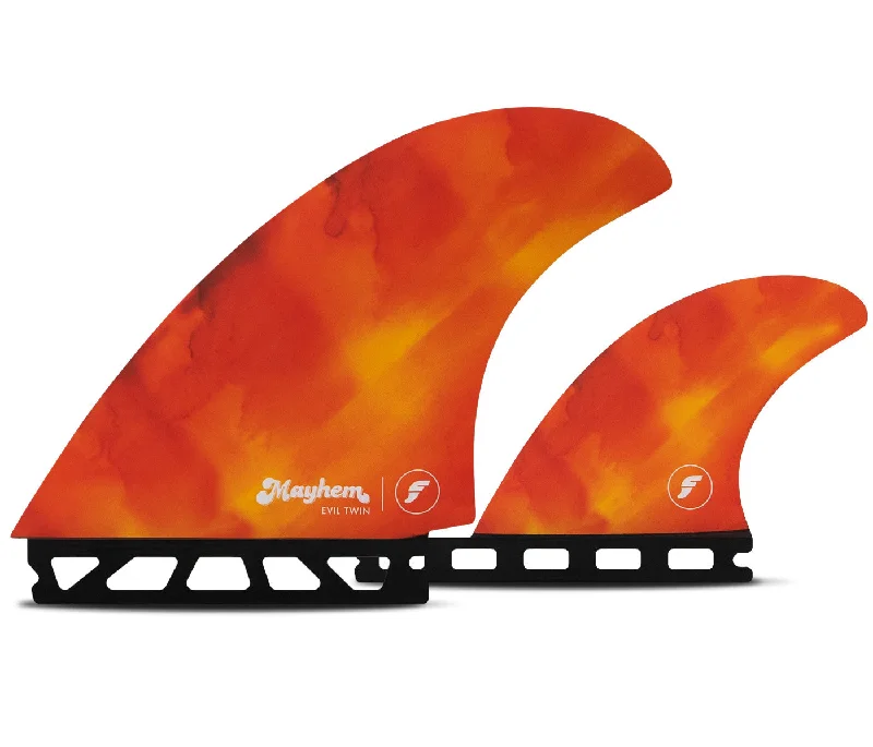 Futures Mayhem Evil Twin +1 Fin Set-Red/Orange-Medium