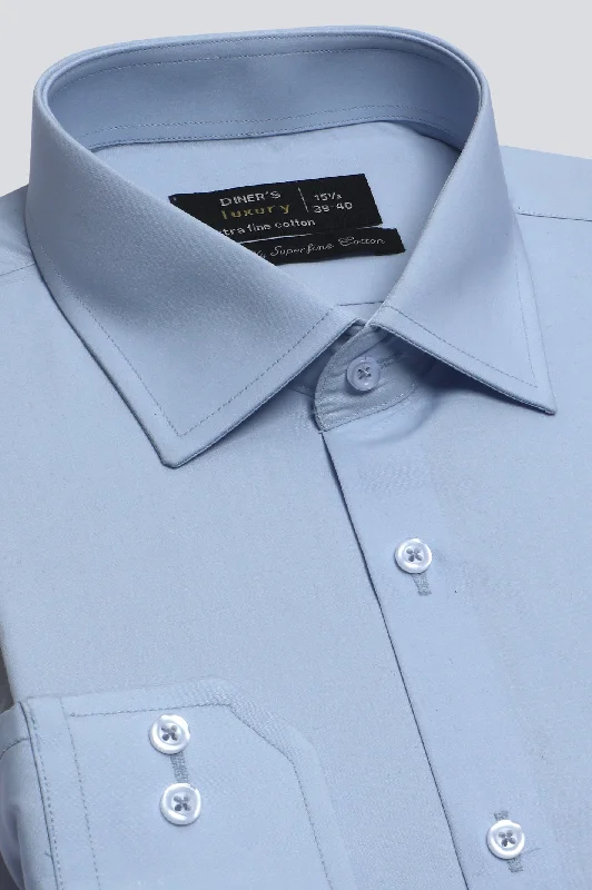 Light Grey Plain Formal ShirtSatin Shirts