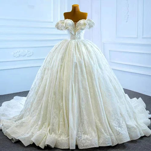 VNeckTopFlowElegant Sexy V-Neck Princess Wedding Dress