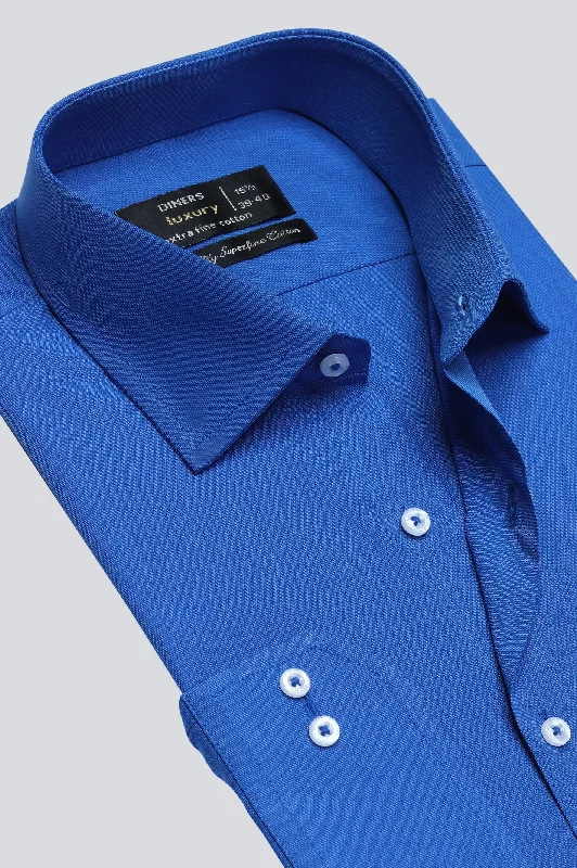 Royal Blue Plain Formal ShirtSatin Shirts