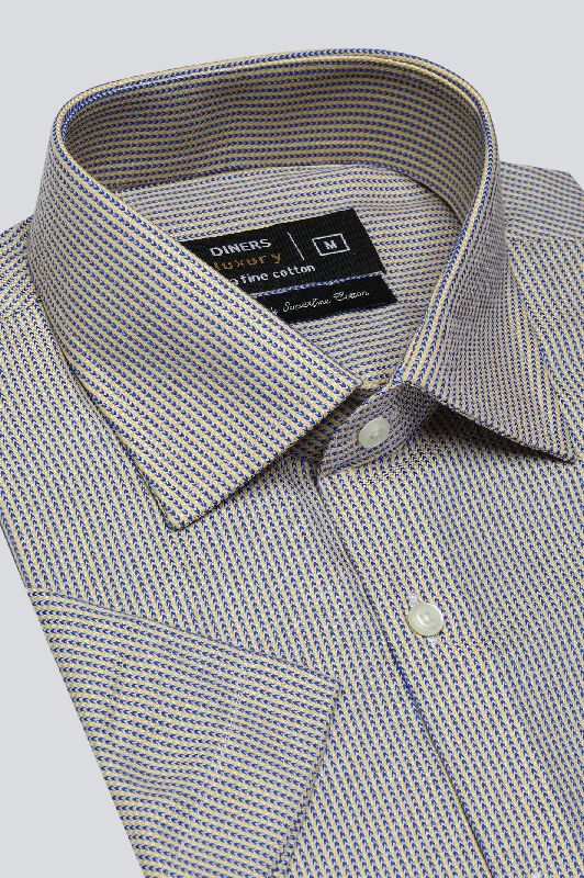 Yellow Texture Formal ShirtQuick-Dry Shirts