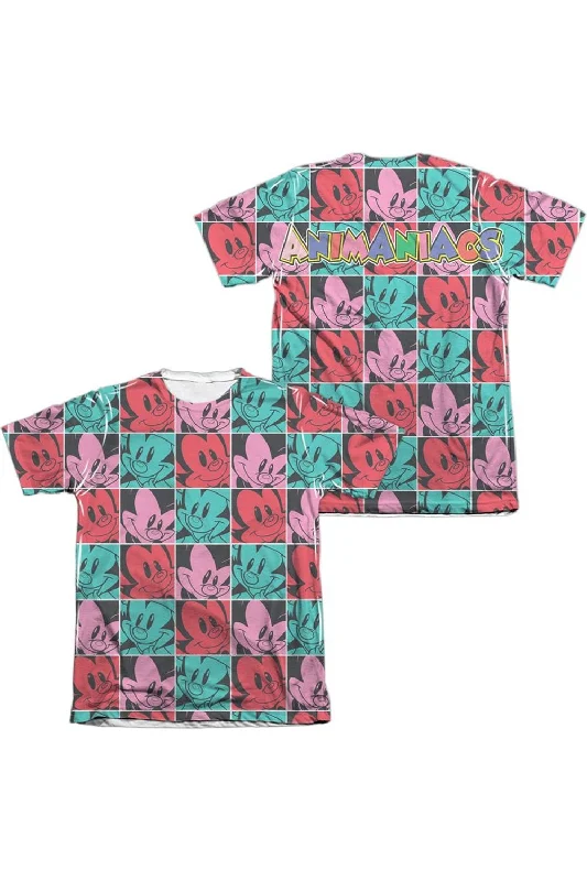 Animaniacs Squares (Front/Back Print) Adult Poly/Cotton Short Sleeve Tee / T-ShirtThermal Short Sleeve Tops