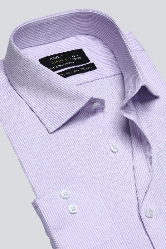 Light Purple Stripe Formal ShirtCropped Shirts