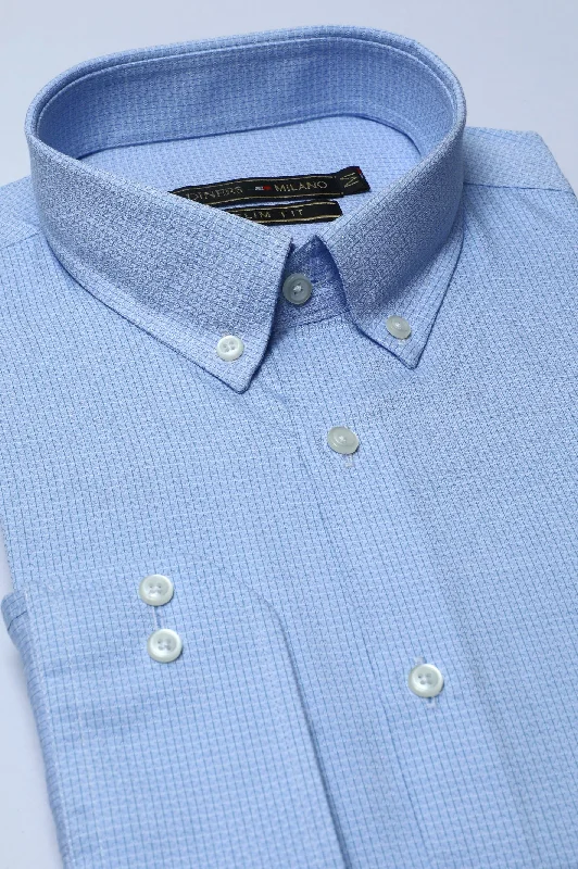 Light Blue Self Formal Milano ShirtCultural Shirts