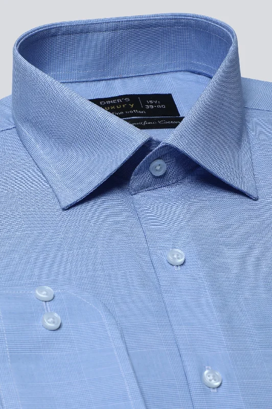 Sky Blue Texture Formal ShirtDesigner Shirts