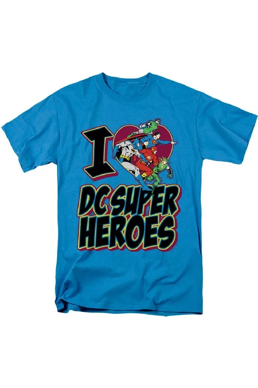 DC Comics I Heart DC Comics Short Sleeve Adult Tee / T-ShirtFitted Short Sleeve Tops