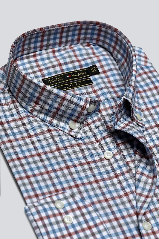 Multi Color Tattersall Check Casual Milano ShirtBranded Shirts