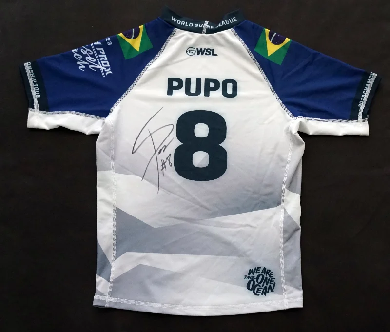 Signed Samuel Pupo White Competition Jersey  (2023 Hurley Pro Sunset Beach)