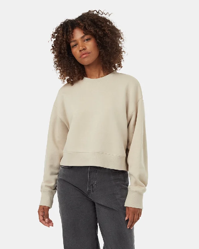 TreeFleece Oversized Cropped CrewCrewneckdetail