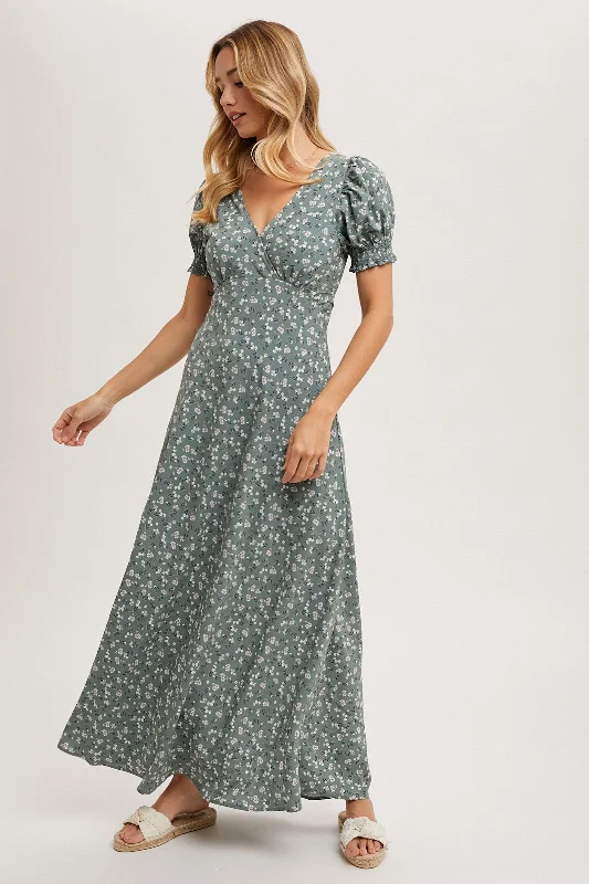 VNeckTopSummitSage Floral Print V-Neck Maxi Dress