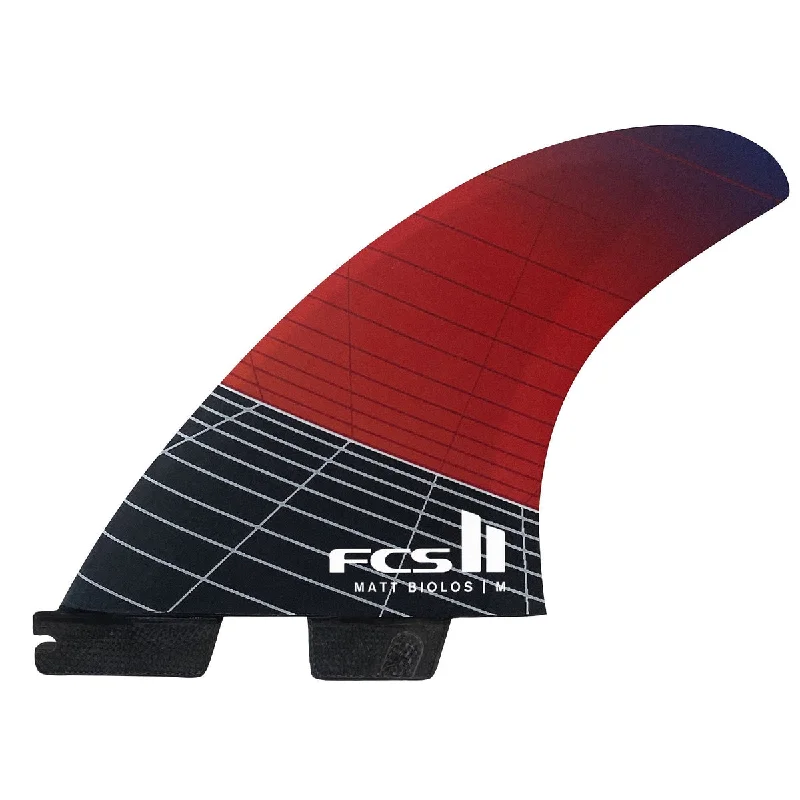 FCS II Matt Biolos PC Carbon Tri Fin Set-Red-Medium