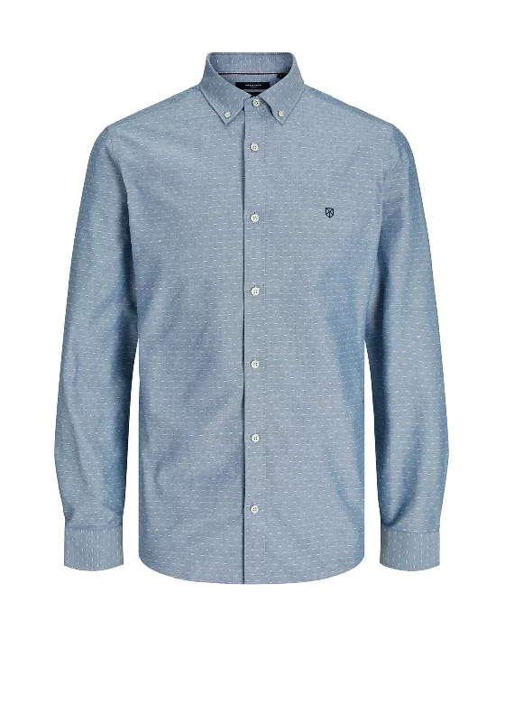 Jack & Jones Greg Dobby Shirt, Cashmere BlueOrganic Cotton Shirts