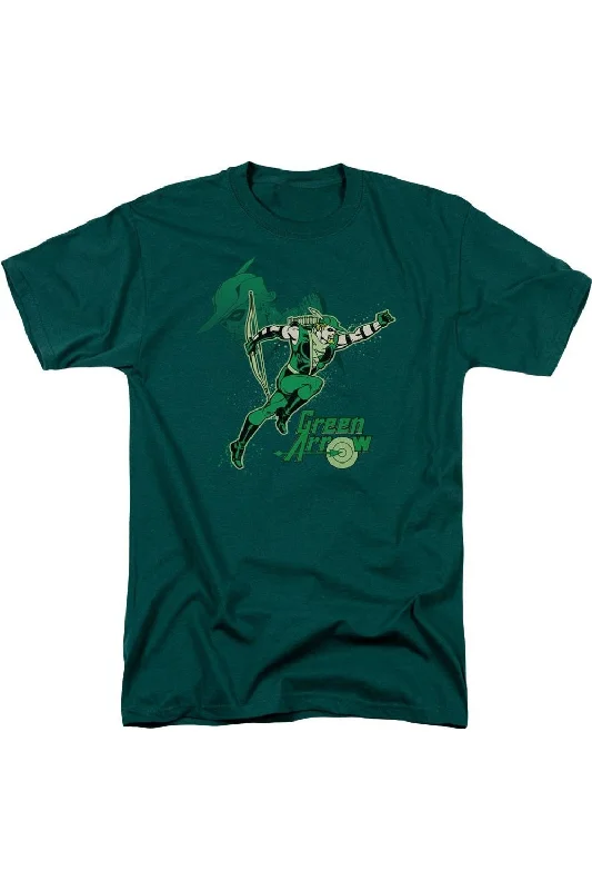 DC Comics Green Arrow Green Arrow In Action Short Sleeve Adult Tee / T-ShirtBand Merch Short Sleeve Tops