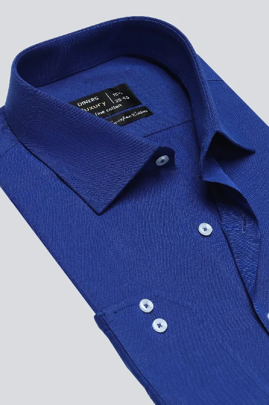 Dark Blue Plain Formal ShirtStriped Shirts