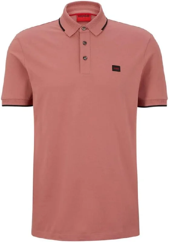 Hugo Men's Deresino 232 Short Sleeve Polo Shirt, PinkFormal Short Sleeve Tops