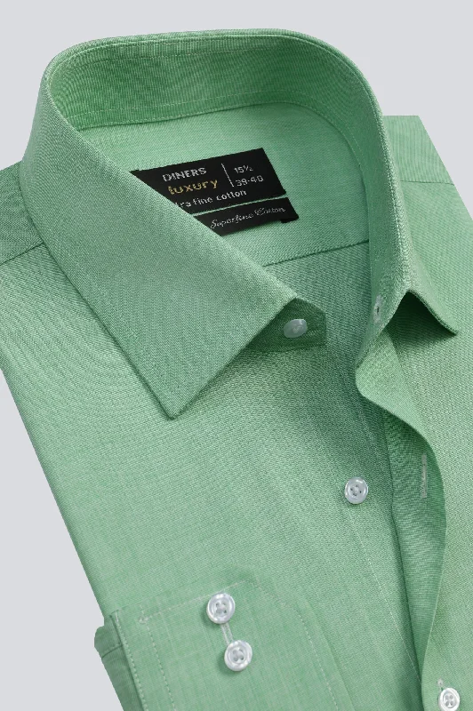 Light Green Self Formal ShirtDress Shirts