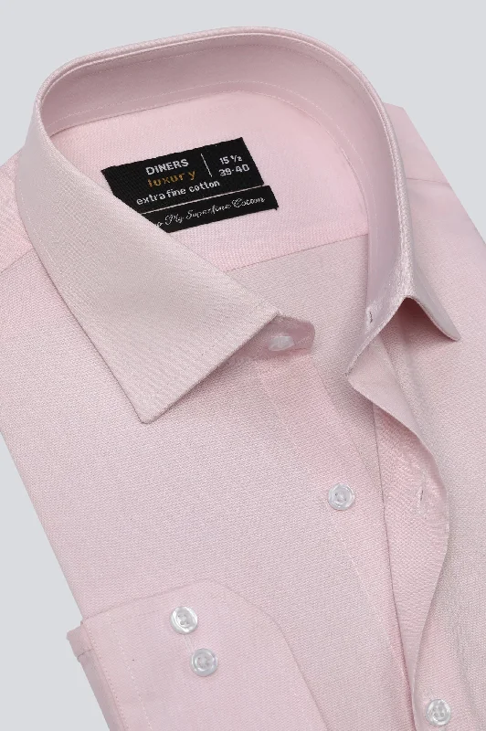 Light Pink Oxford Self Formal ShirtAsymmetrical Shirts