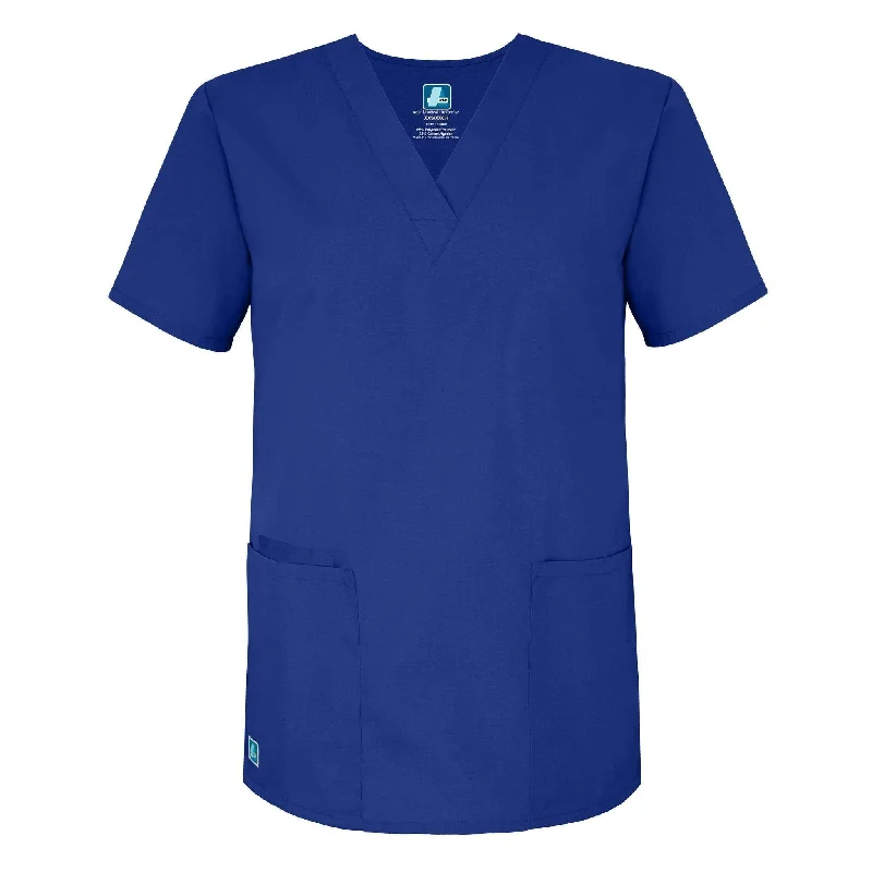 VNeckTopInfinityAdar Universal Unisex V-Neck 2 Pocket Scrub Top Royal Blue