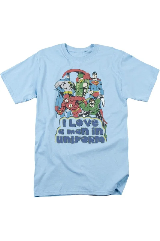 DC Comics I Love A Man In Uniform Short Sleeve Adult Tee / T-ShirtFleece Short Sleeve Tops