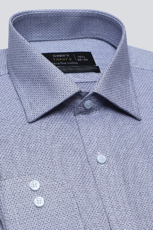 Blue Dobby Formal ShirtHip-Hop Shirts