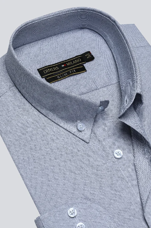 Light Grey Texture Casual Milano ShirtCotton Shirts