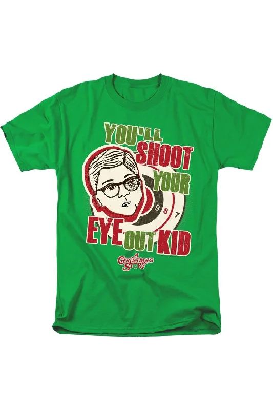 A Christmas Story Youll Shoot Your Eye Out Short Sleeve Adult Tee / T-ShirtPolyester Short Sleeve Tops