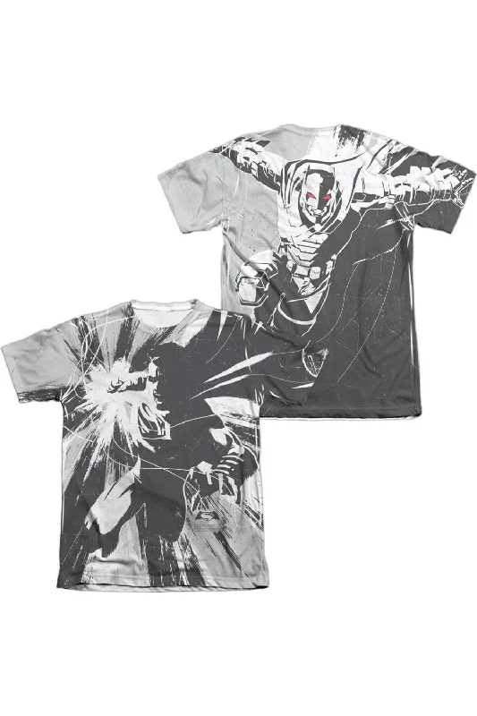 Batman V Superman Graphic Contrast (Front/Back Print) Adult Poly/Cotton Short Sleeve Tee / T-ShirtMesh Short Sleeve Tops