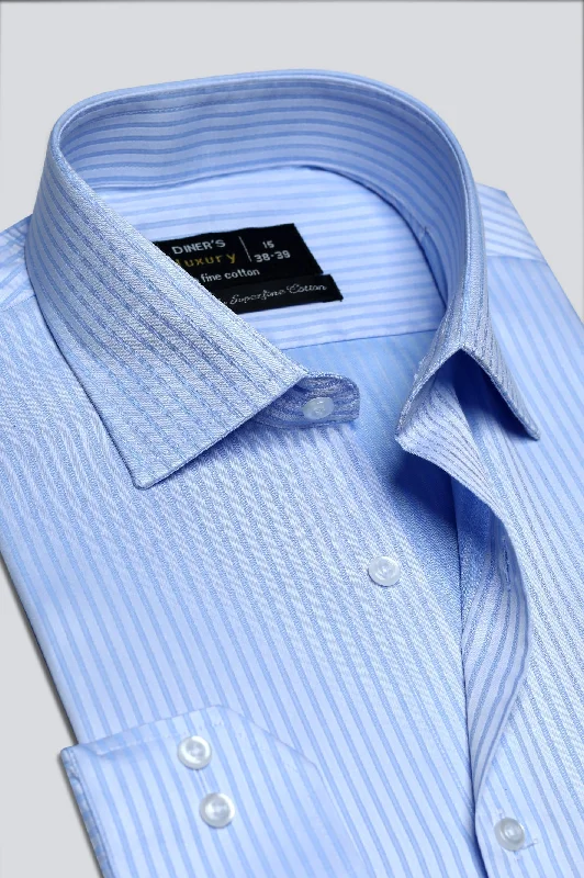 Sky Blue Stripe Formal ShirtLogo Shirts