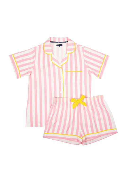 Retro Stripe Pajama Shorts Set