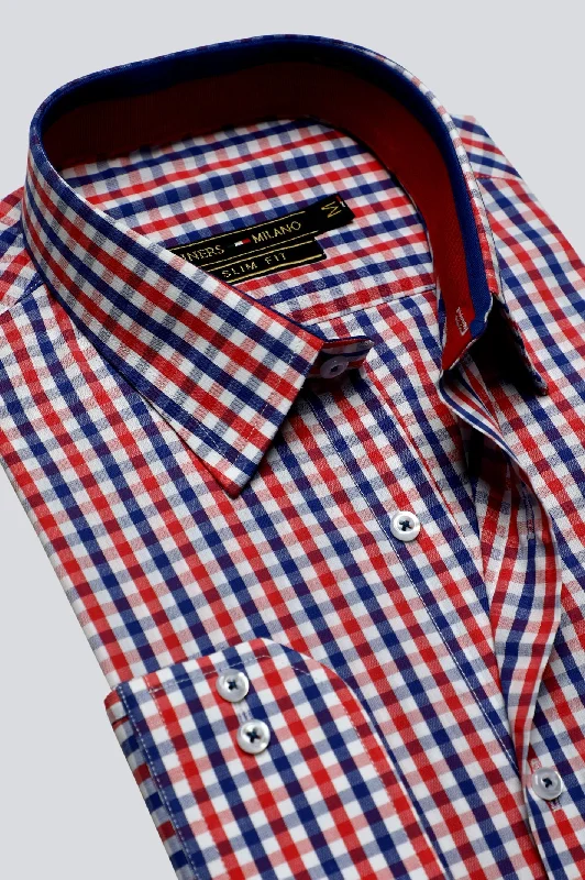 Multicolor Gingham Check Casual Milano ShirtLuxury Shirts