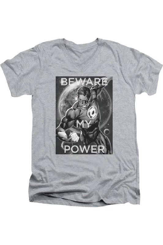 DC Comics Power Short Sleeve Adult V Neck Premium Cotton Tee / T-ShirtSleep Short Sleeve Tops