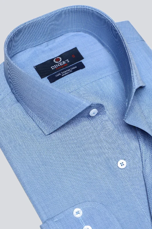 Light Blue Formal Autograph ShirtRibbed Cuff Shirts