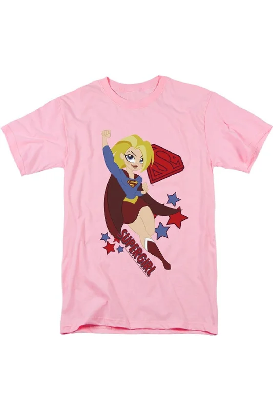 DC Comics Superhero Girls Supergirl Short Sleeve Adult Tee / T-ShirtFrench Terry Short Sleeve Tops