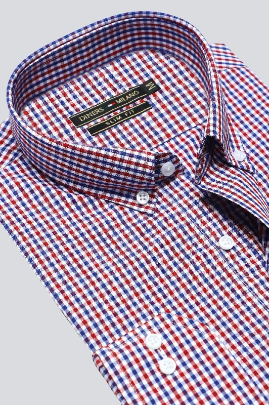 Multicolor Gingham Check Casual Milano ShirtOrganic Cotton Shirts