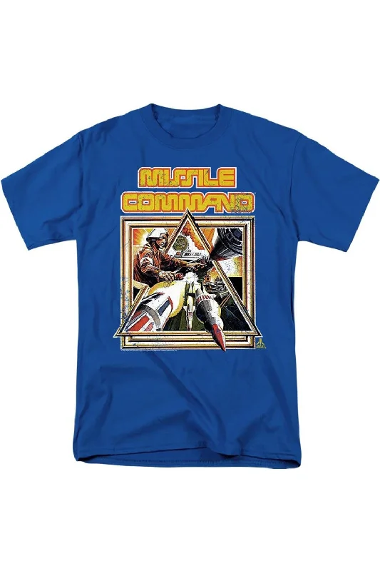 Atari Missle Commander Short Sleeve Adult Tee / T-ShirtColorblock Short Sleeve Tops