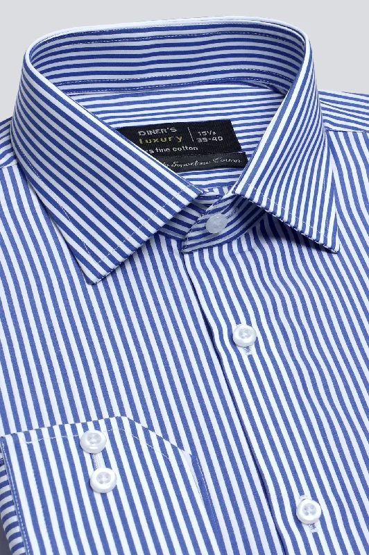 Dark Blue Stripes Formal ShirtLayered Shirts