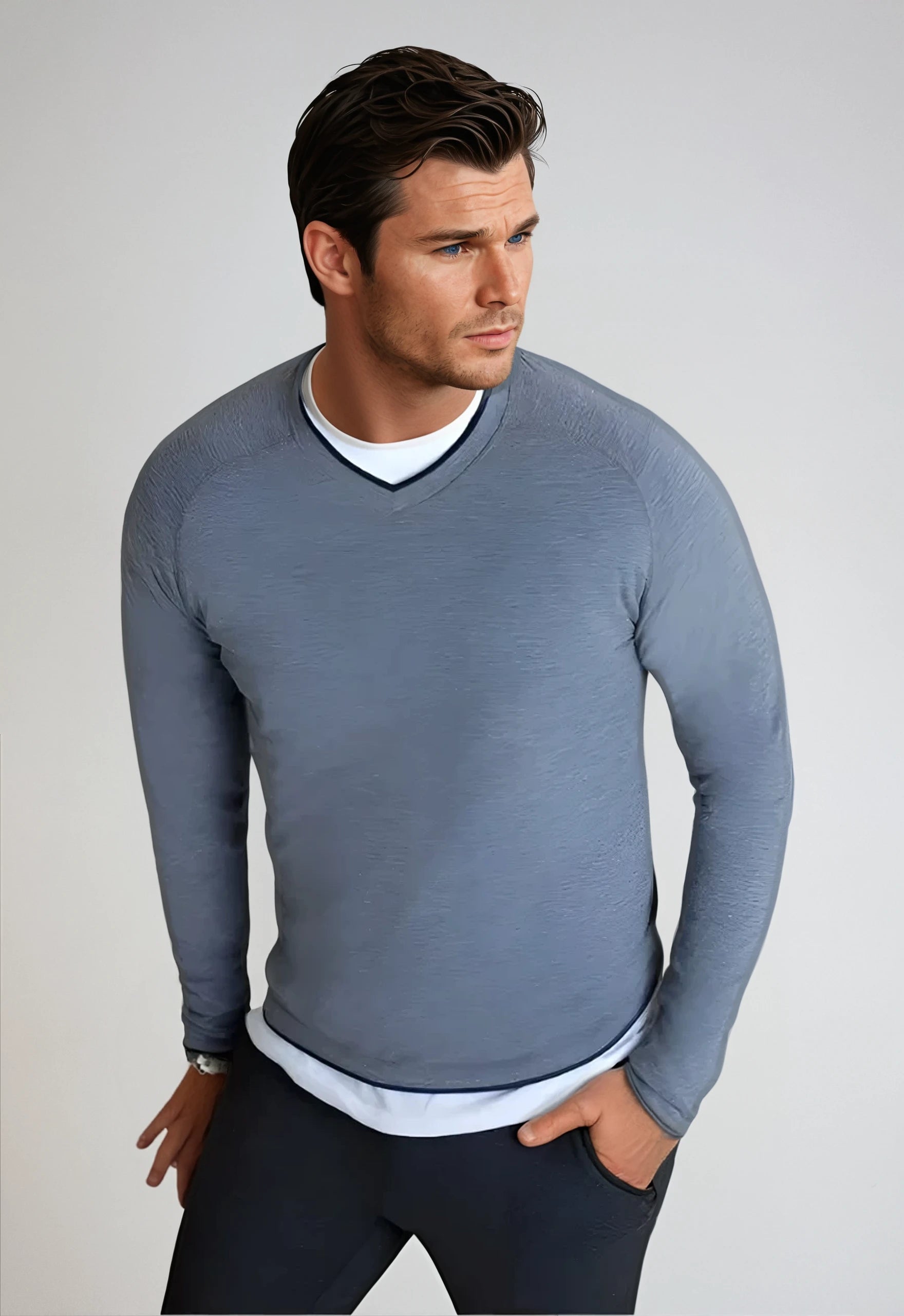 VNeckTopVibeSeamless V-Neck Pullover Shirt