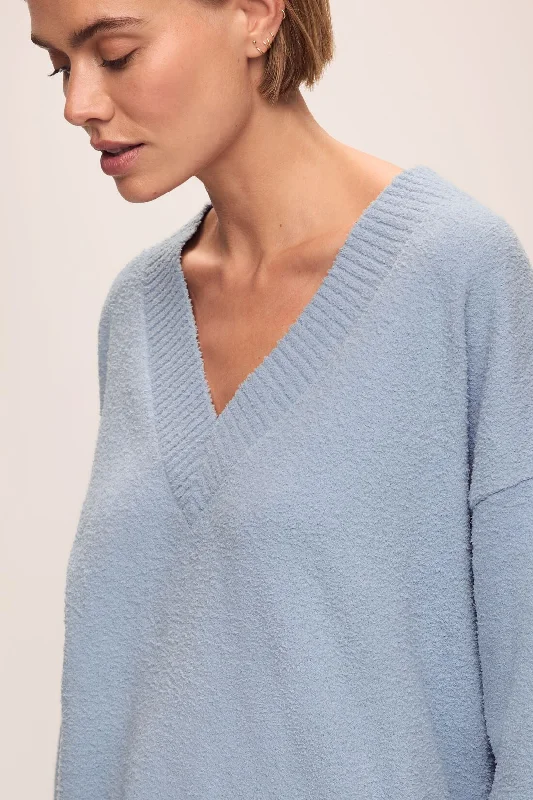 VNeckTopRiseRecycled Boucle Boyfriend Oversized V-Neck Sweater