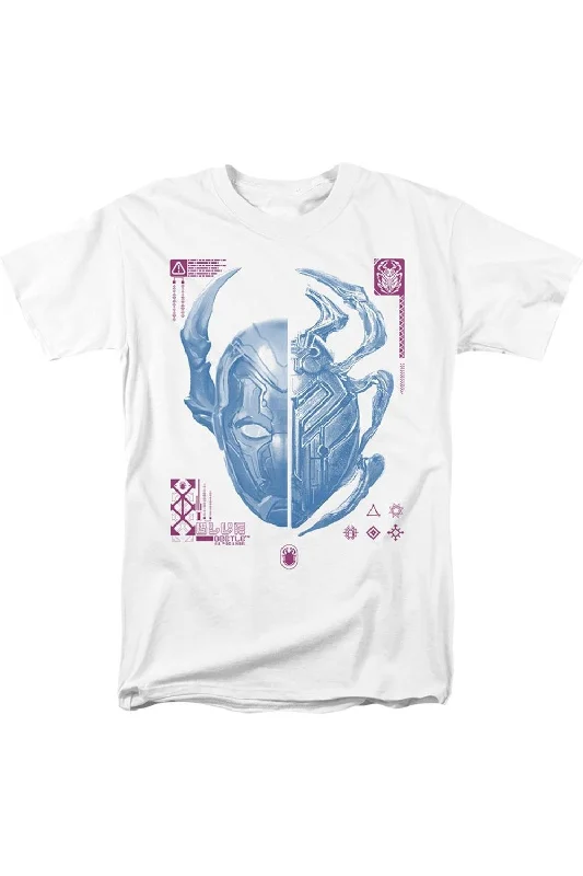 Blue Beetle (2023) Split Beetle Short Sleeve Adult Tee / T-ShirtRetro Short Sleeve Tops